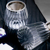 Glass Ashtray With Funnel Lid Minimalist Windproof Ash Tray