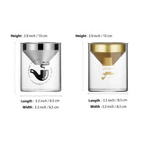 Glass Ashtray With Stainless Steel Funnel Cover Windproof Covered Lidded