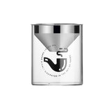 Glass Ashtray With Stainless Steel Funnel Cover Windproof Covered Lidded