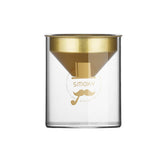 Glass Ashtray With Stainless Steel Funnel Cover Windproof Covered Lidded