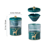 Glass Ashtray with Ceramic Funnel and Lid Nordic Smokeless Windproof Ash Tray Covered Lidded