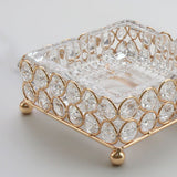Transparent Glass Ashtray with Gold Metal Stand