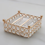 Transparent Glass Ashtray with Gold Metal Stand