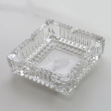 Transparent Glass Ashtray with Gold Metal Stand
