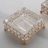 Transparent Glass Ashtray with Gold Metal Stand