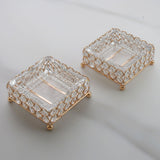 Transparent Glass Ashtray with Gold Metal Stand
