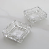 Transparent Glass Ashtray with Gold Metal Stand