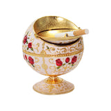 globe ashtray with lid metal ash tray zinc alloy vintage cool cute windproof smokeless retro elegant castle carving