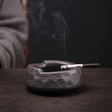 Japanese Retro Minimalist Ashtray Coarse Pottery Vintage Ash Tray
