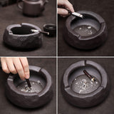 Japanese Retro Minimalist Ashtray Coarse Pottery Vintage Ash Tray