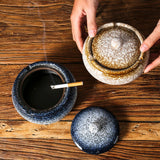 outdoor smokeless ashtray with lid ceramic ash tray japanese retro large