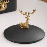 Large Gold Elk Exquisite Modern Astray With Lid