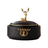 Large Gold Elk Exquisite Modern Astray With Lid