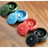 ceramic ashtray with lid marble finish in black blue red and green color options
