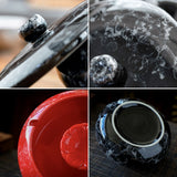 close up detail marble texture ceramic ashtray with lid smoke containing design
