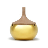 Metal Ashtray with Wooden Lid Stainless Steel Ash Tray Covered Windproof Smokeless Gold
