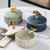 ashtray with lid outdoor resin covered ash tray ginkgo smokeless windproof nordic elegant cool cute