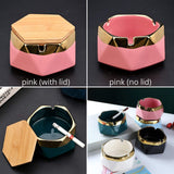 Nordic Ashtray with Lid (Gold Edge)