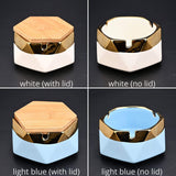 ceramic ashtray with lid cute cool ash tray white blue