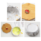 Outdoor Ashtray with Bamboo Lid and Marble Pattern Ash Tray Covered Lidded Smokeless Windproof Handmade