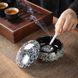 outdoor smokeless ashtray for weed with lid ceramic