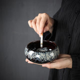 outdoor smokeless ashtray for weed with lid ceramic