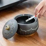 ash tray smokeless ashtray with lid ceramic retro cool