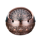 ashtray with lid metal covered vintage ash tray for outdoor zinc alloy smokeless peacock windproof exquisite cool cute 