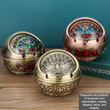 ashtray with lid metal covered vintage ash tray for outdoor zinc alloy smokeless peacock windproof exquisite cool cute 