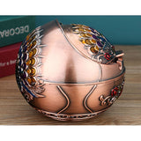ashtray with lid metal covered vintage ash tray for outdoor zinc alloy smokeless peacock windproof exquisite cool cute 
