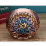 ashtray with lid metal covered vintage ash tray for outdoor zinc alloy smokeless peacock windproof exquisite cool cute 