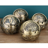 ashtray with lid metal covered vintage ash tray for outdoor zinc alloy smokeless peacock windproof exquisite cool cute 