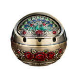 ashtray with lid metal covered vintage ash tray for outdoor zinc alloy smokeless peacock windproof exquisite cool cute 