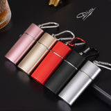 Portable metal pocket ashtrays with lid in rose, black, red, gold and silver