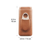 Size chart of leather travel cigar case