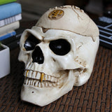 skull ashtray with lid vintage resin ash tray gothic