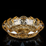 ashtray crystal glass gold outdoor ash tray large heavy