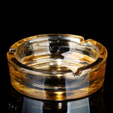 ashtray crystal glass gold outdoor ash tray large heavy