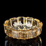 ashtray crystal glass gold outdoor ash tray large heavy