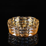 ashtray crystal glass gold outdoor ash tray large heavy