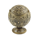Vintage Outdoor Ashtray Flip Lid Rose Carving Zinc Alloy