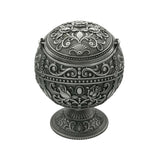 Vintage Outdoor Ashtray Flip Lid Rose Carving Zinc Alloy