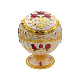 Vintage Outdoor Ashtray Flip Lid Rose Carving Zinc Alloy