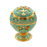 Vintage Outdoor Ashtray Flip Lid Rose Carving Zinc Alloy