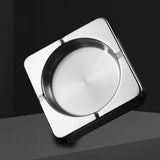 ashtray stainless steel think large ash tray metal silver square