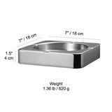 ashtray stainless steel think large ash tray metal silver square