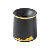 black ashtray with funnel lid cool ash tray ceramic pottery clay home decor handmade decorative windproof covered lidded black
