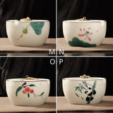 ashtray with lid handmade outdoor ash tray ceramic smokeless hand painted