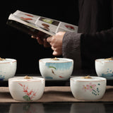 ashtray with lid handmade outdoor ash tray ceramic smokeless hand painted