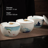 ashtray with lid handmade outdoor ash tray ceramic smokeless hand painted